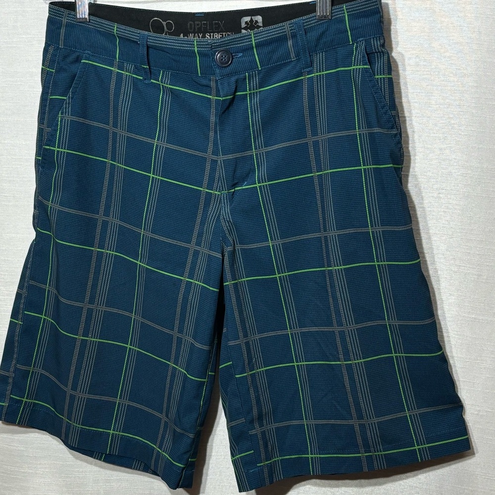Op Ocean Pacific Opflex Shorts Mens Plaid 4-Way Stretch Outdoor Golf Men’s 30”